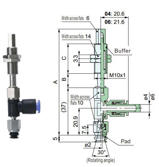 Ball Joint Vacuum Suction Cups Zp2 J